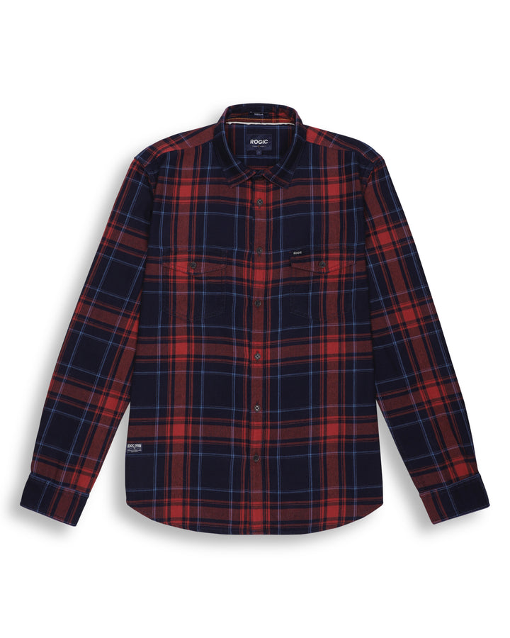 INDIGO CHECKS SHIRT IN MAROON