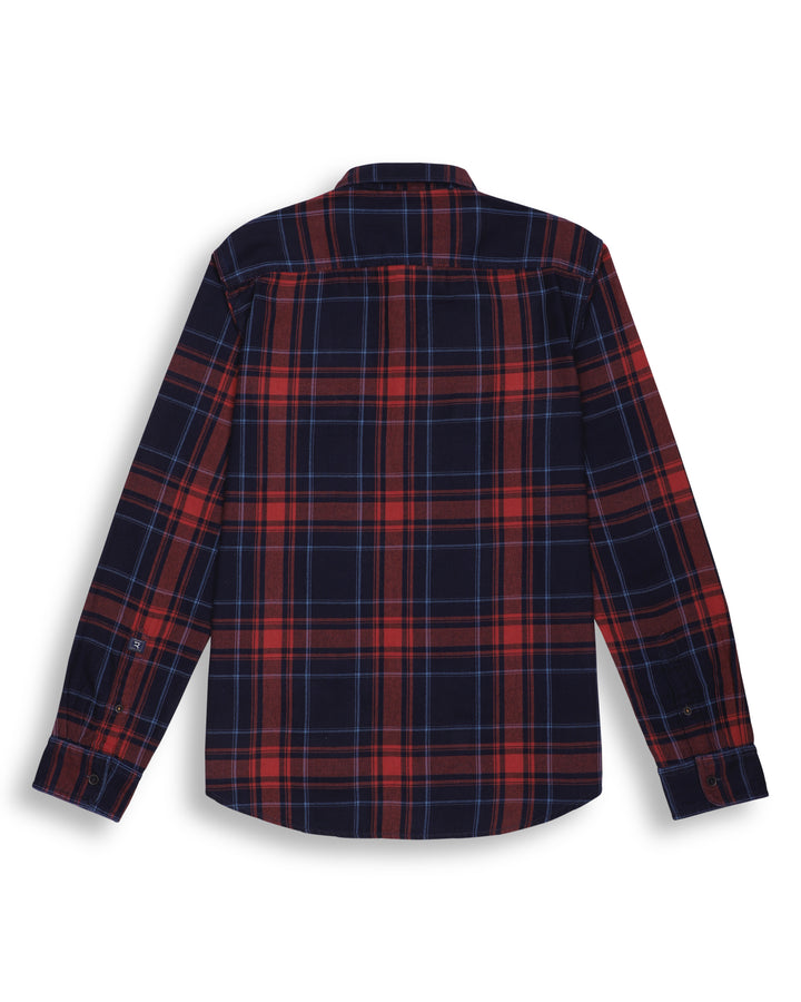 INDIGO CHECKS SHIRT IN MAROON