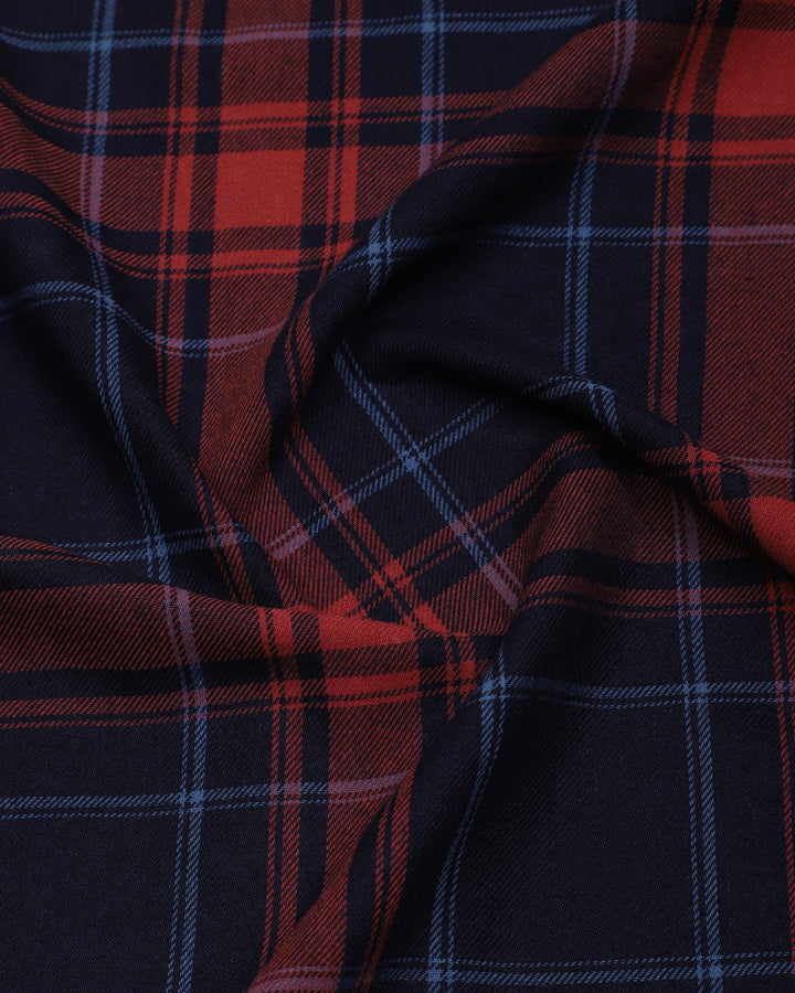 INDIGO CHECKS SHIRT IN MAROON