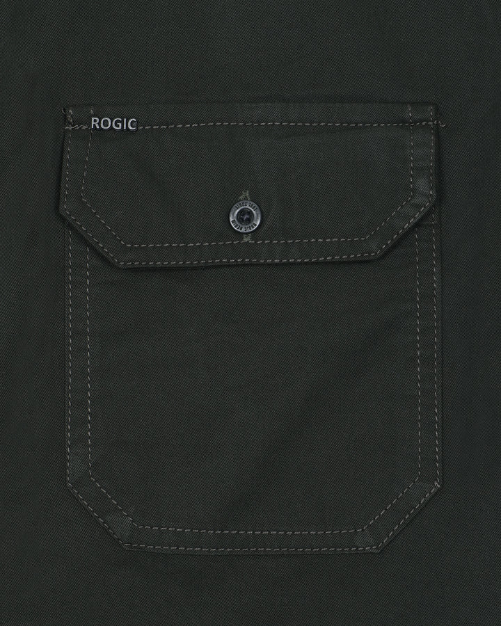 DOUBLE POCKET SHIRT IN OLIVE