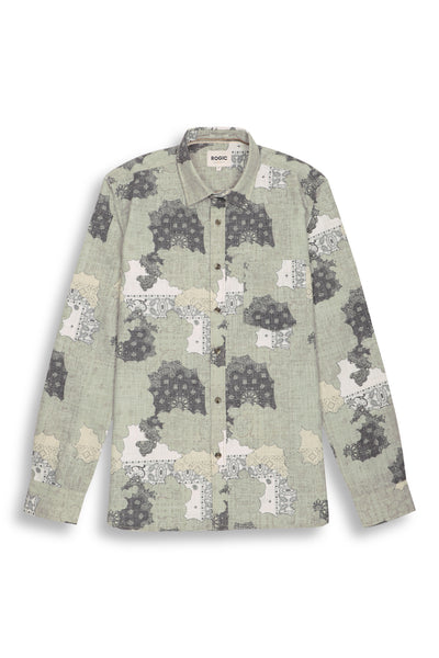 PAISLEY PRINTED SHIRT IN OLIVE