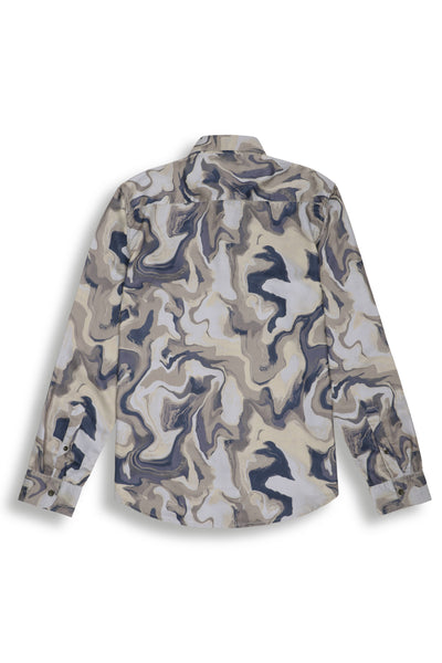 ABSTRACT PRINTED NIGHT SHIRT IN GREEN