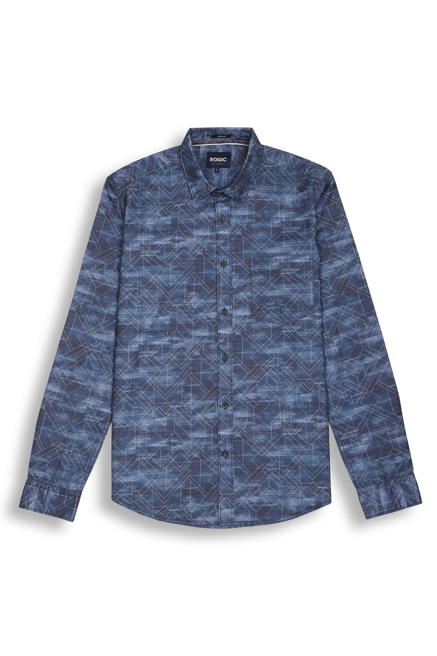 ABSTRACT PRINTED SHIRT IN BLUE