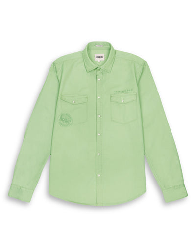 DOUBLE POCKET SOLID SHIRT IN SAGE GREEN