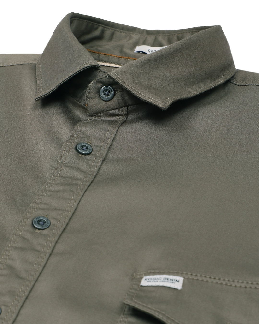 DOUBLE POCKET SOLID SHIRT IN OLIVE