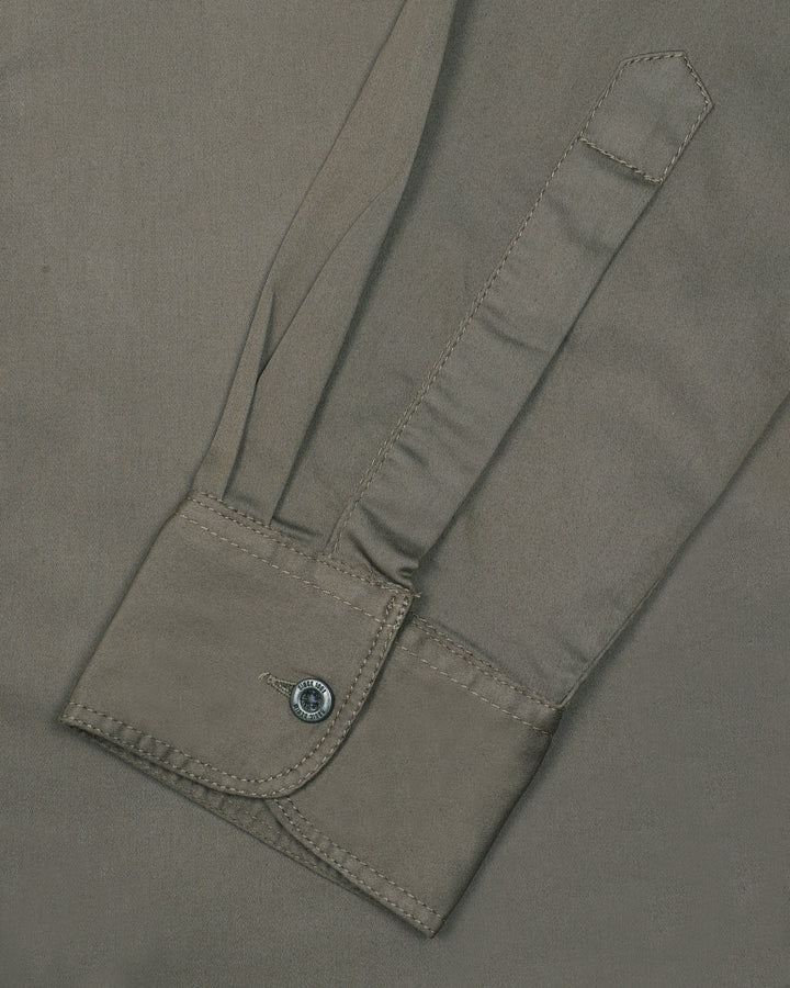 DOUBLE POCKET SOLID SHIRT IN OLIVE