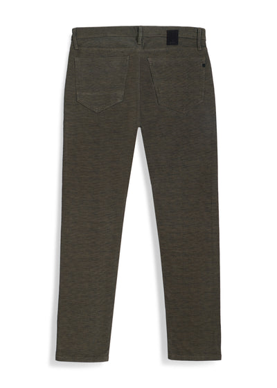 TEXTURED COTTON STRETCH TROUSERS <BR> clutch - british khaki