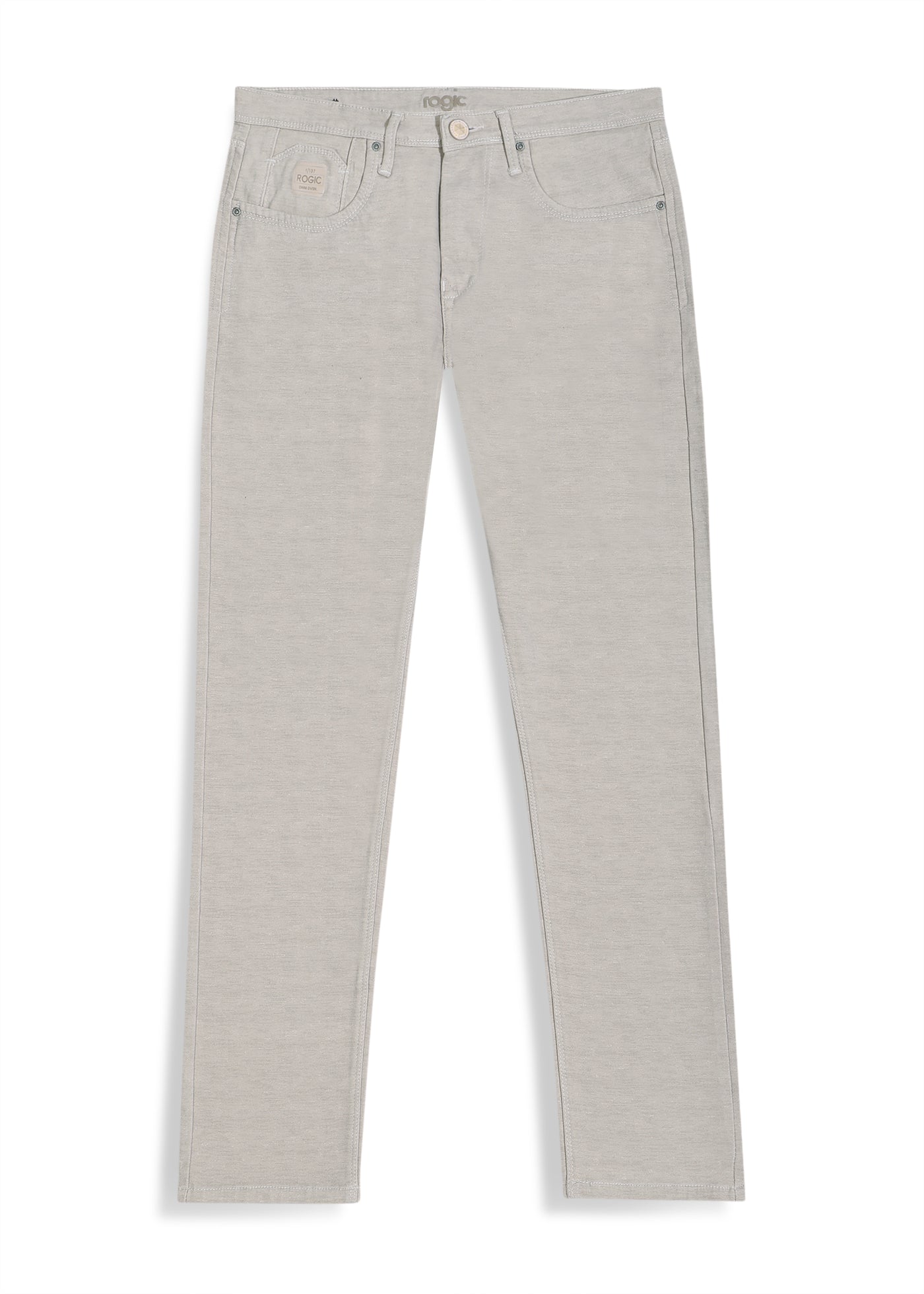 TEXTURED COTTON STRETCH TROUSERS <BR> clutch - baja dune
