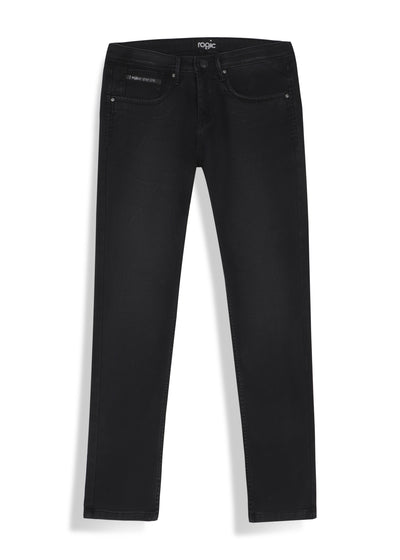KNITTED COLORED JEANS <br> Vibrant - Black