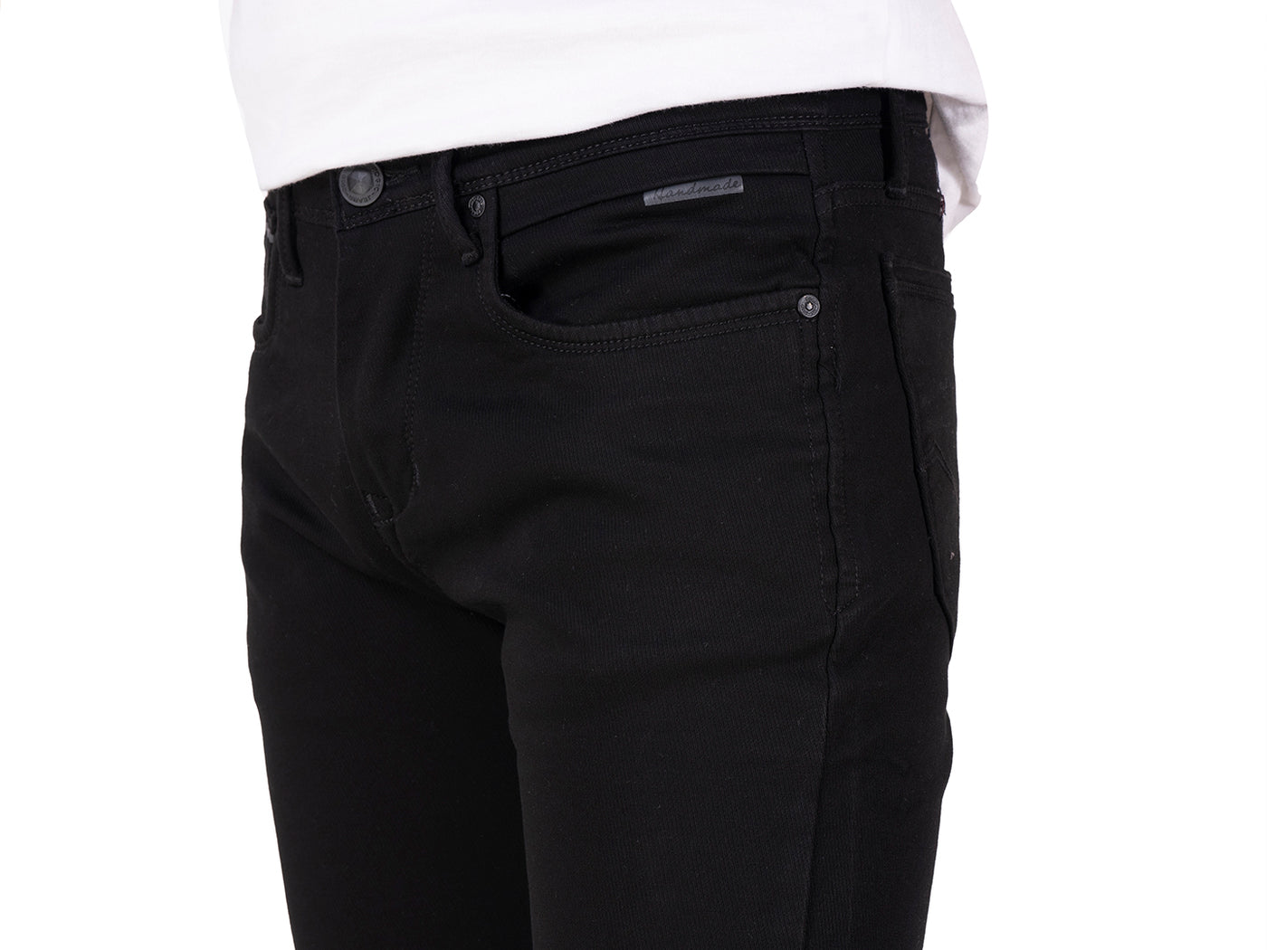 DOBBY COTTON STRETCH TROUSERS <br> banjara - black