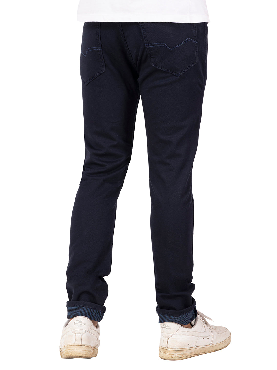 DOBBY COTTON STRETCH TROUSERS <br> banjara - ink