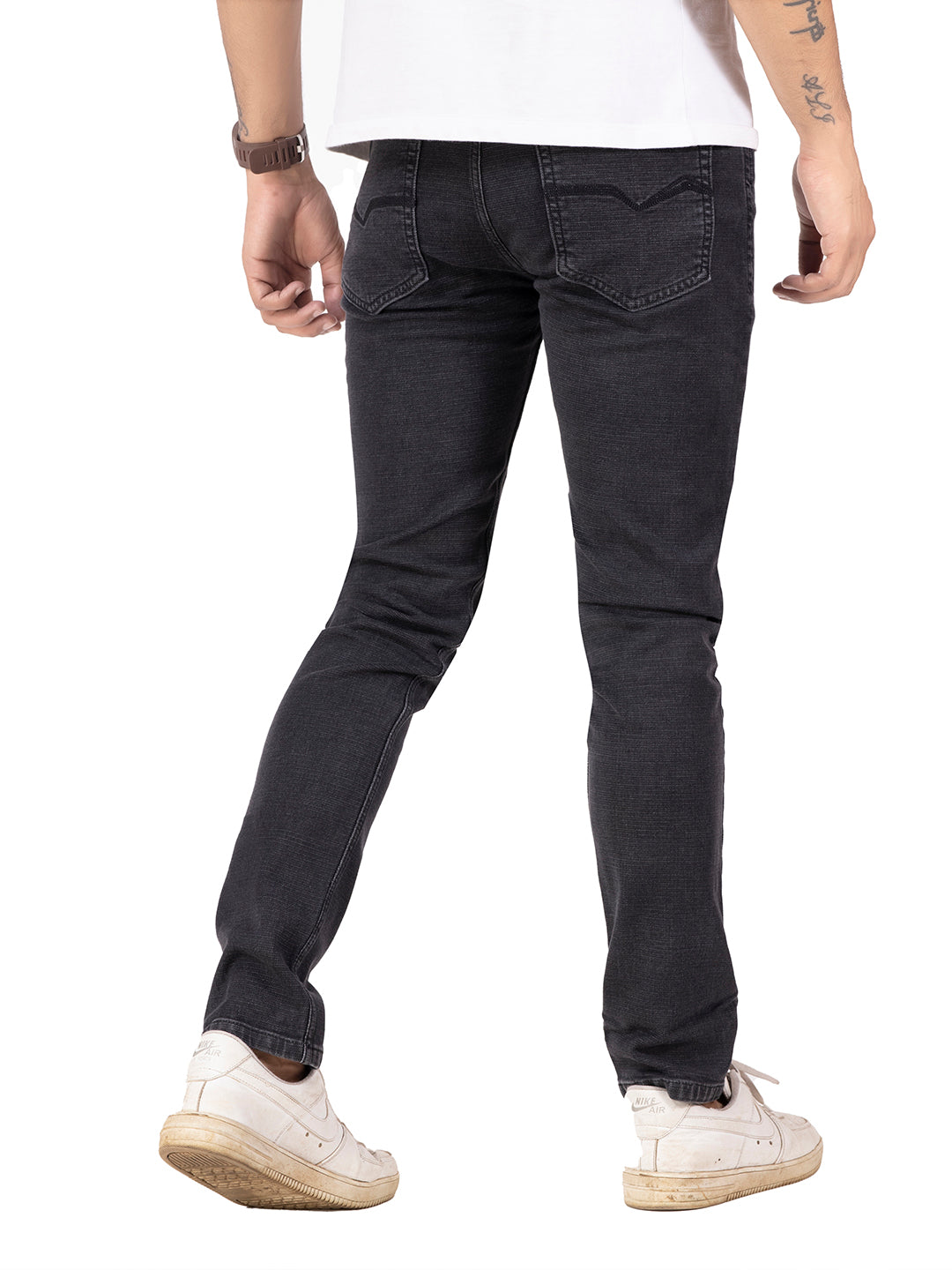 RAW WASH STRETCH JEANS <br> Phantom - BLACK