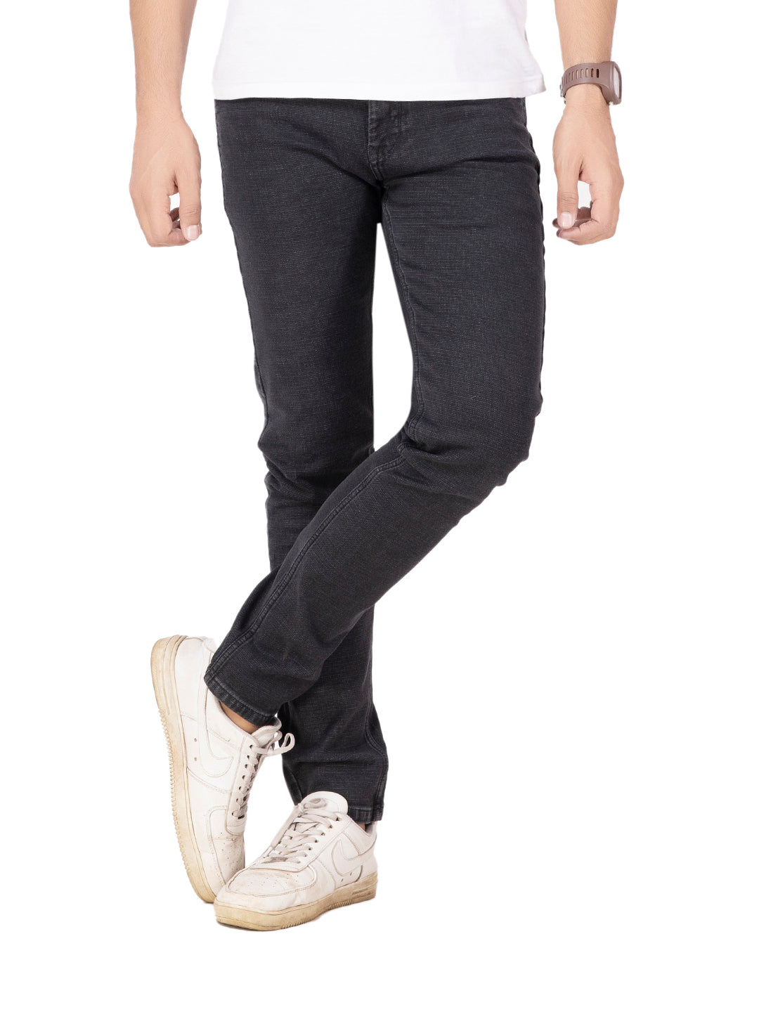 RAW WASH STRETCH JEANS <br> Phantom - BLACK