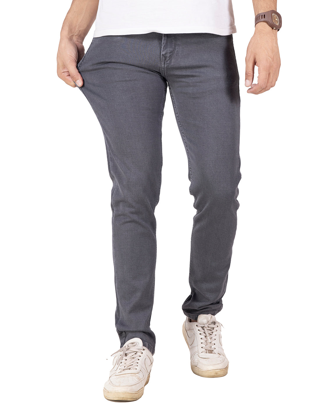 RAW WASH STRETCH JEANS <br> Phantom - GREY