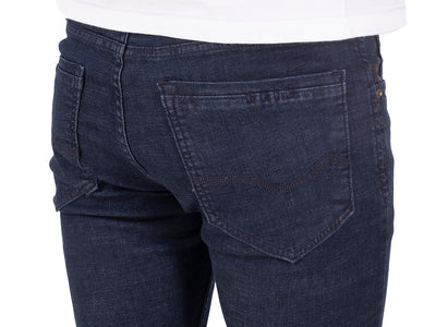 raw stretch jeans <BR> REDDICK- indigo