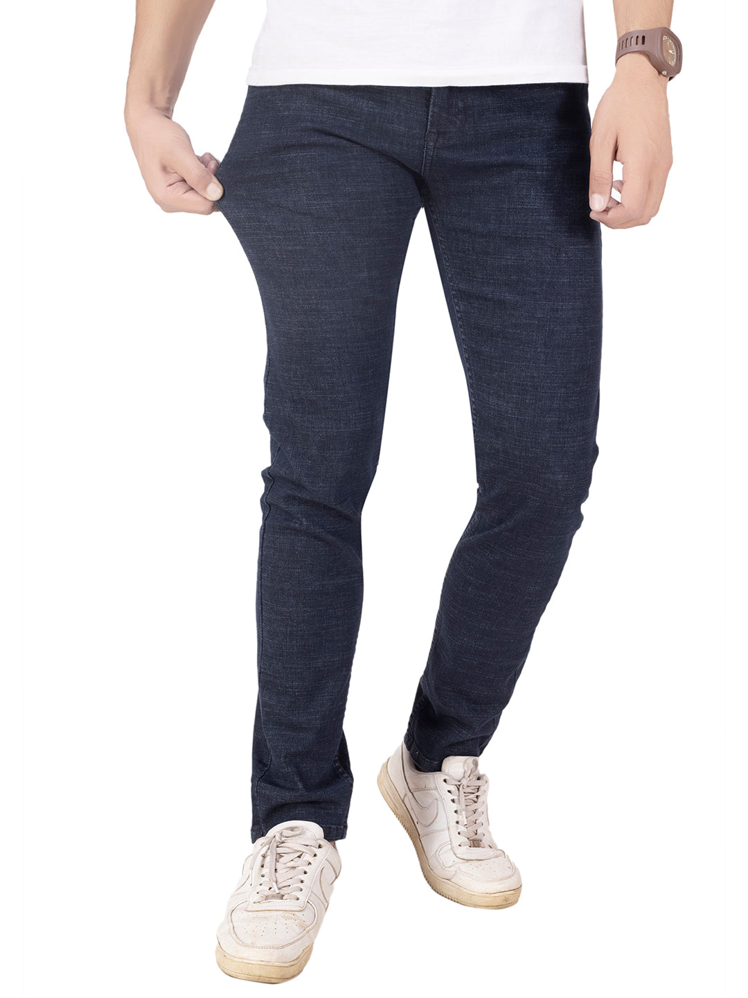 raw stretch jeans <BR> REDDICK- indigo