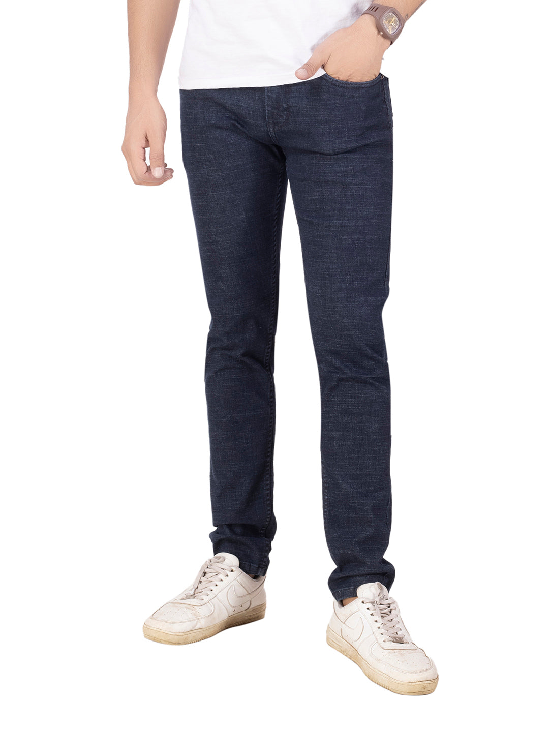 raw stretch jeans <BR> REDDICK- indigo