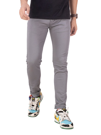 DOBBY COTTON STRETCH TROUSERS <br> banjara - grey