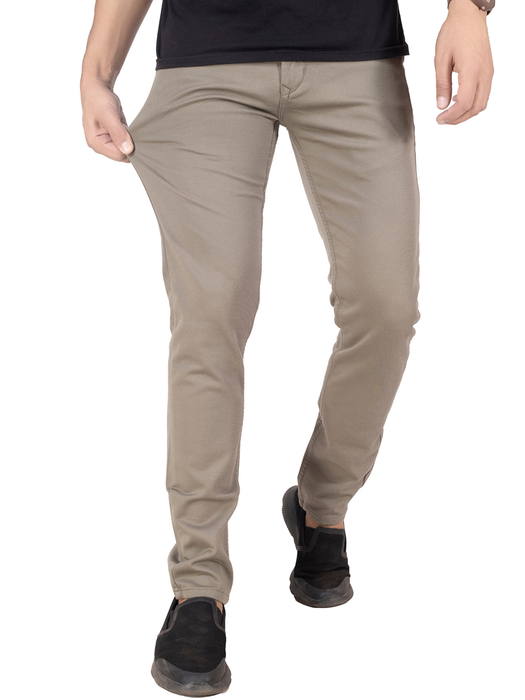 DOBBY COTTON STRETCH TROUSERS <br> banjara - pistachio