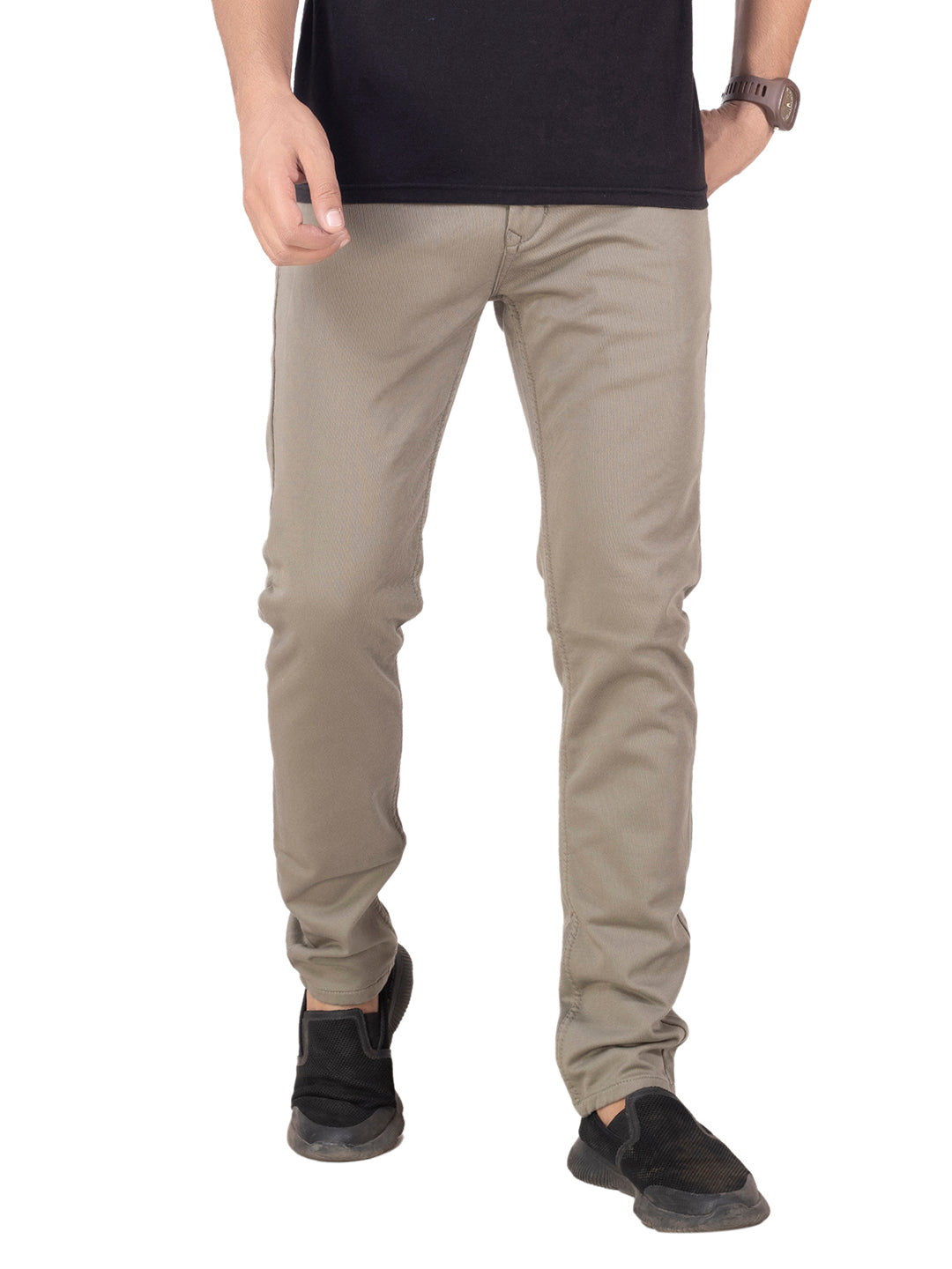 DOBBY COTTON STRETCH TROUSERS <br> banjara - pistachio