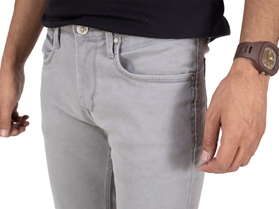 PLAIN COLORED JEANS <BR> Berlin- grey