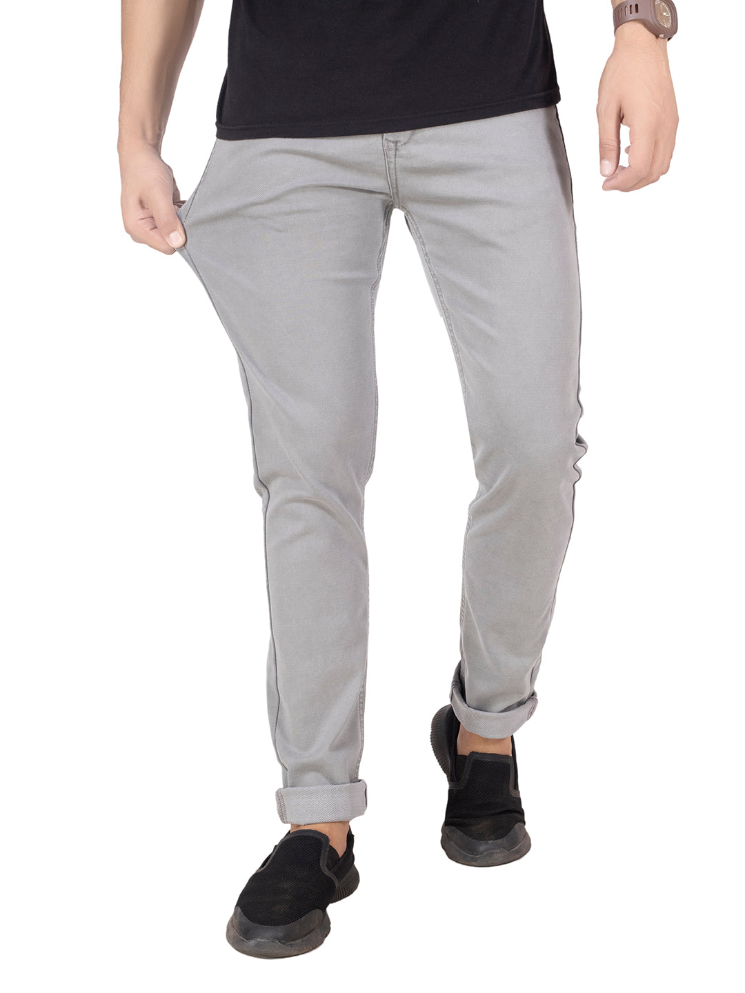 PLAIN COLORED JEANS <BR> Berlin- grey