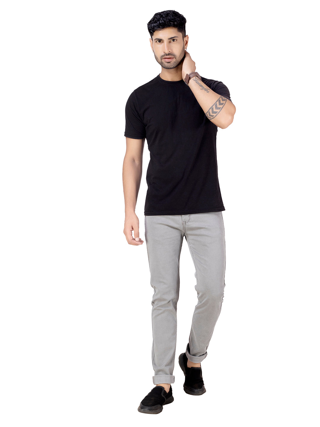PLAIN COLORED JEANS <BR> Berlin- grey