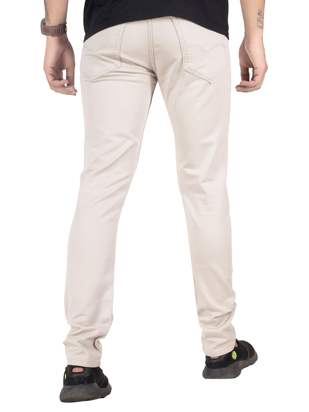 DOBBY COTTON STRETCH TROUSERS <br> banjara - baja dune