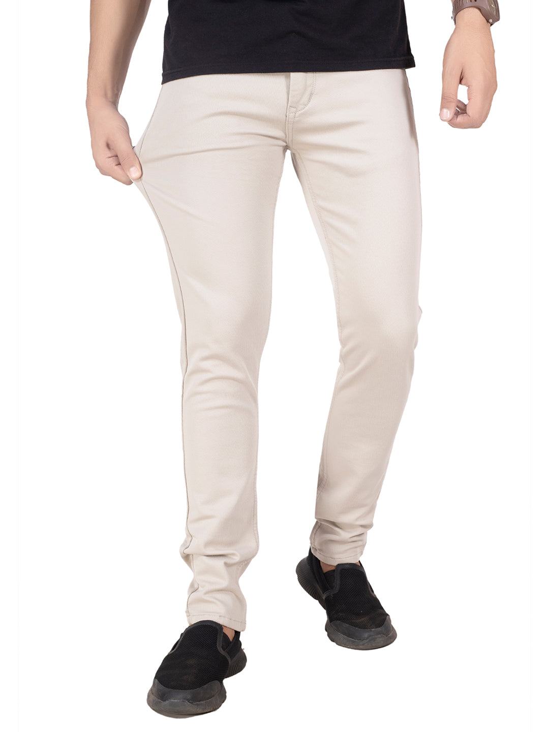 DOBBY COTTON STRETCH TROUSERS <br> banjara - baja dune