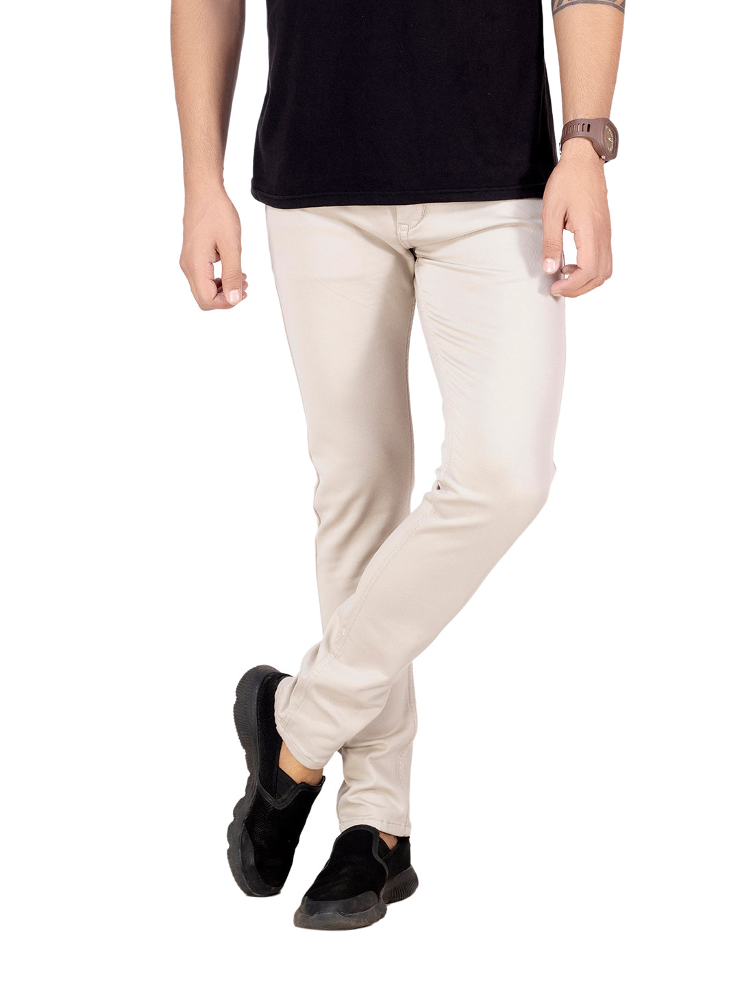 DOBBY COTTON STRETCH TROUSERS <br> banjara - baja dune