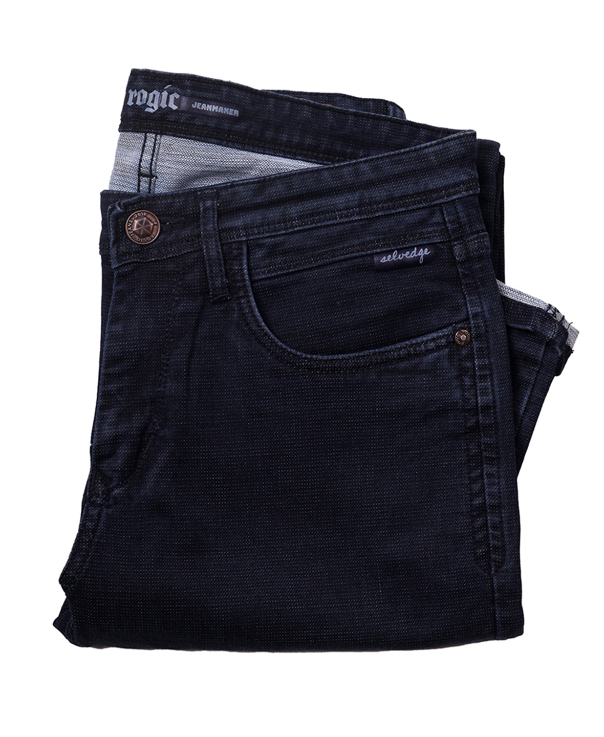 RAW WASH STRETCH JEANS <br> Phantom - INDIGO