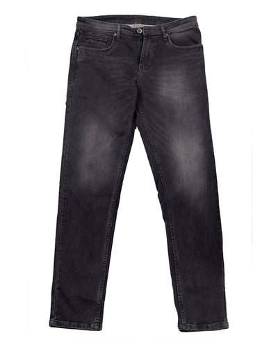 FRONT EMBROIDERY DETIAL JEANS <br> Motif - deep olive