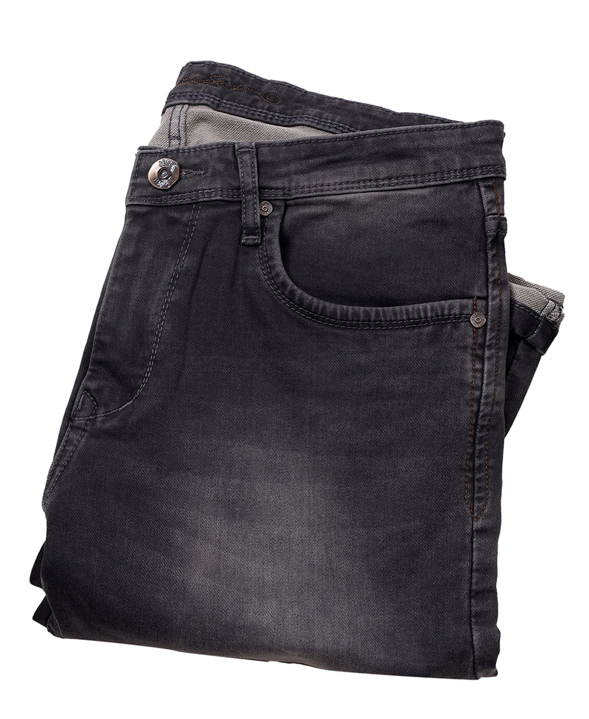 FRONT EMBROIDERY DETIAL JEANS <br> Motif - deep olive