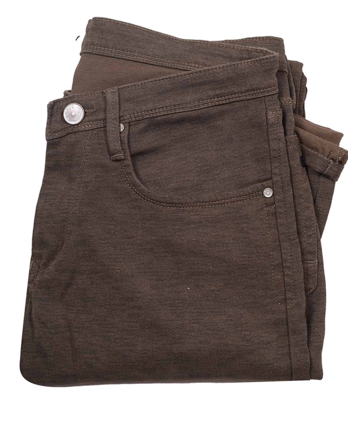 TEXTURED COTTON STRETCH TROUSERS <BR> clutch - british khaki