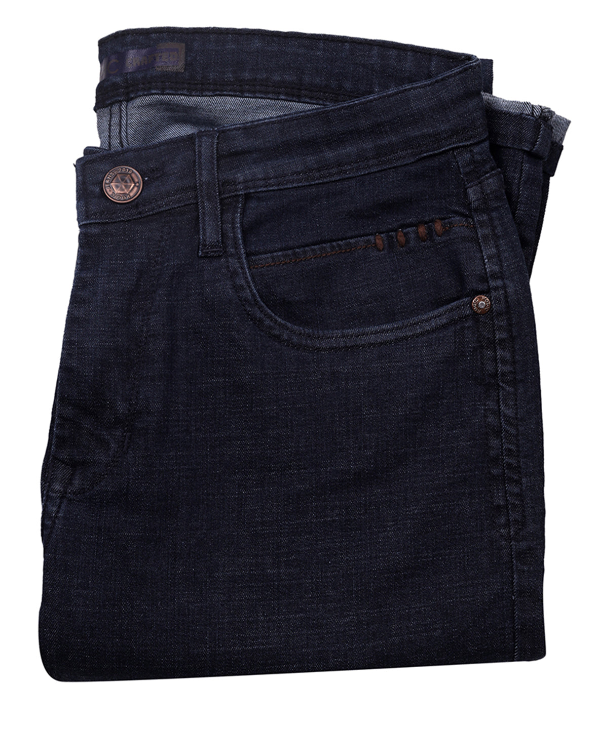 raw stretch jeans <BR> REDDICK- indigo